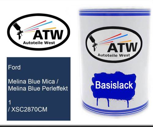 Ford, Melina Blue Mica / Melina Blue Perleffekt, 1 / XSC2870CM: 500ml Lackdose, von ATW Autoteile West.